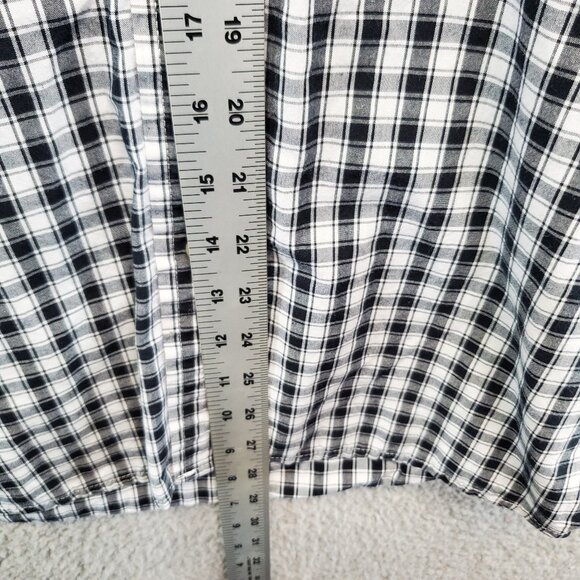 Mens Chaps Black & White Plaid Long Sleeve Button Down Shirt Size XXL - Picture 6 of 8